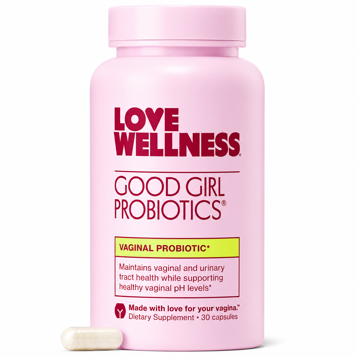 Love Wellness Good Girl Probiotics bottle 30 capsules
