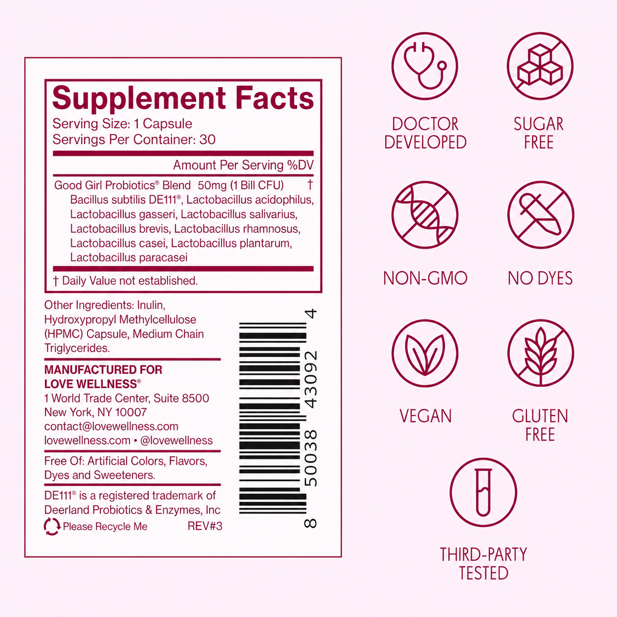 Love Wellness Good Girl Probiotics packaging