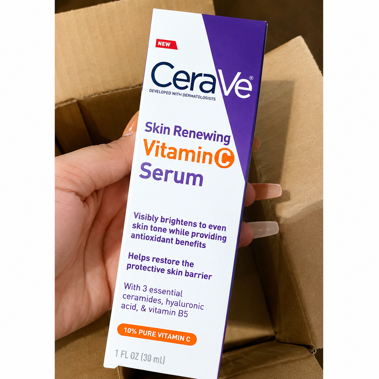 CeraVe Vitamin C serum with hyaluronic acid and ceramides