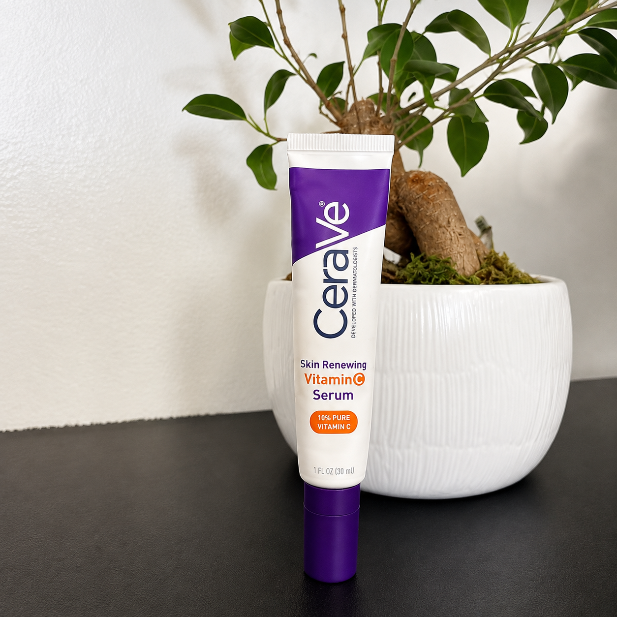 CeraVe Vitamin C serum bottle close up