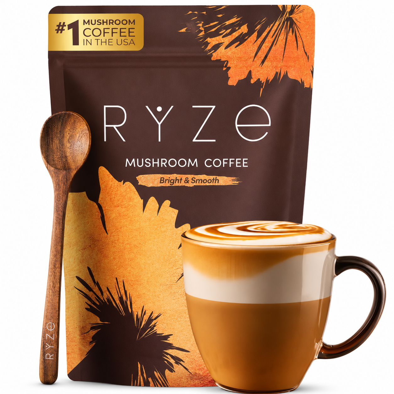 Organic mushroom coffee blend bag with lions mane and chaga