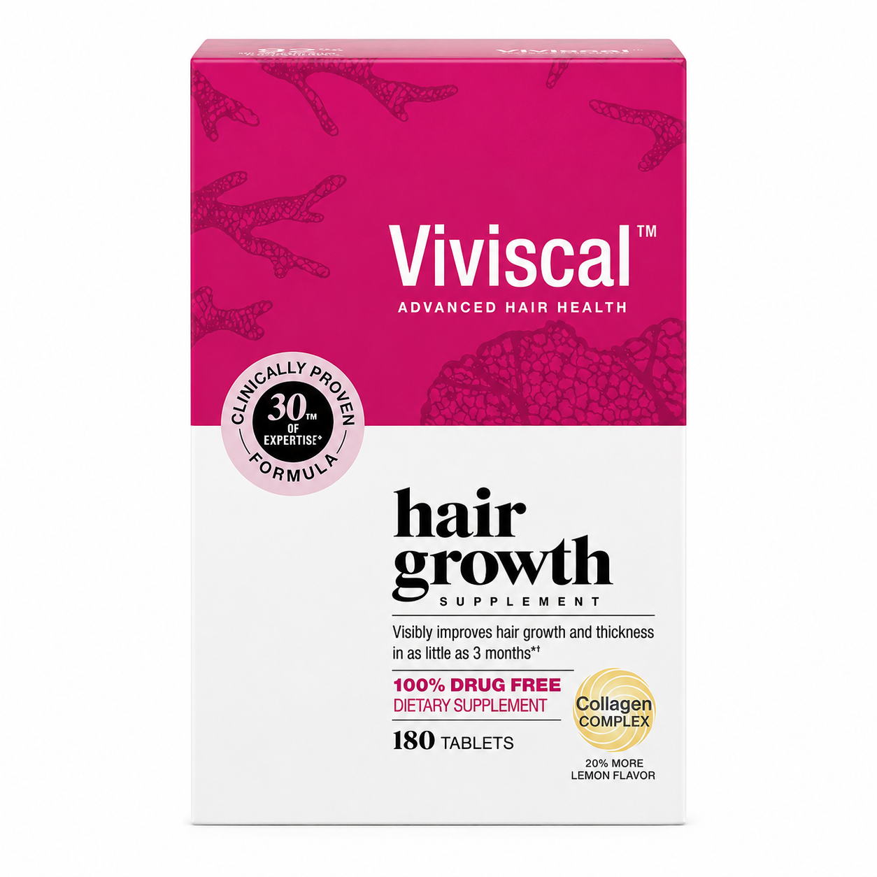 Viviscal hair growth supplement bottle 180 tablets