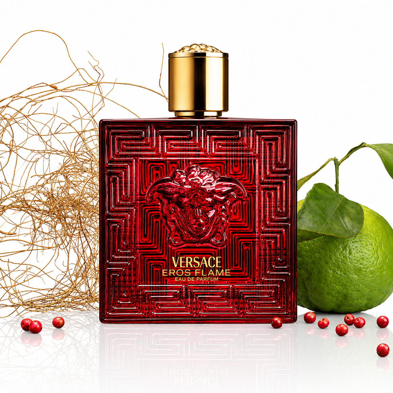 Versace Eros Flame EDP spray close up